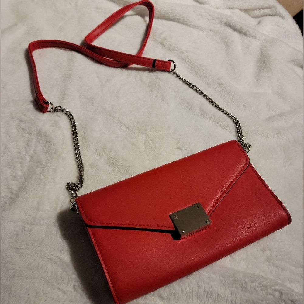 Express Purse Red with Silvertone Hardware Only Used Twice